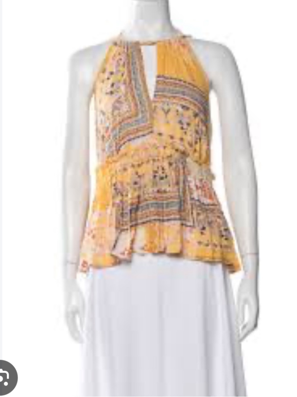 Rachel Zoe Yellow Printed Halter Neck Camisole
